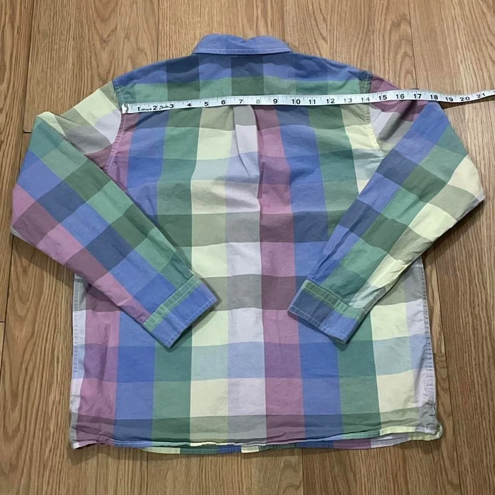 Gap Kids Boy’s XXL 14-16 Long Sleeve Button Up Shirt Color Block Preppy